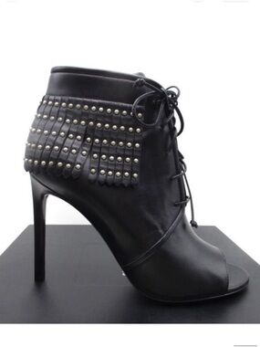 Saint Laurent Paris open toe fringe booties NEW